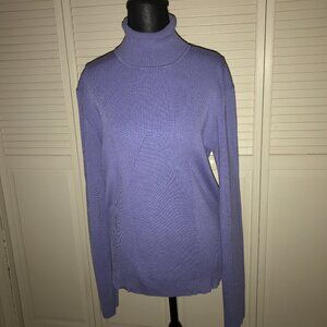 💜 Geoffrey Beene Stretch Turtleneck – XL | Luxe Ribbed Knit in Purple
